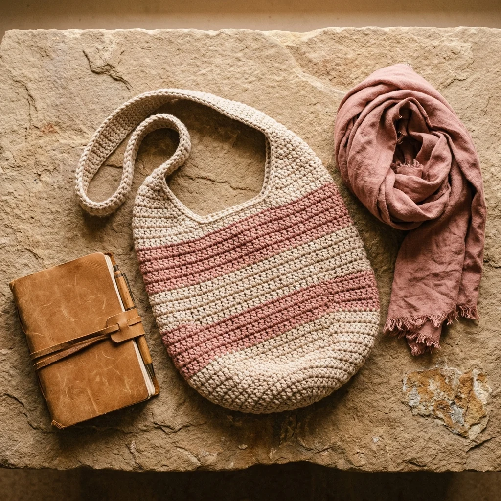 Zemvo Sienna handmade shoulder bag in Oat Beige and Dusty Rose