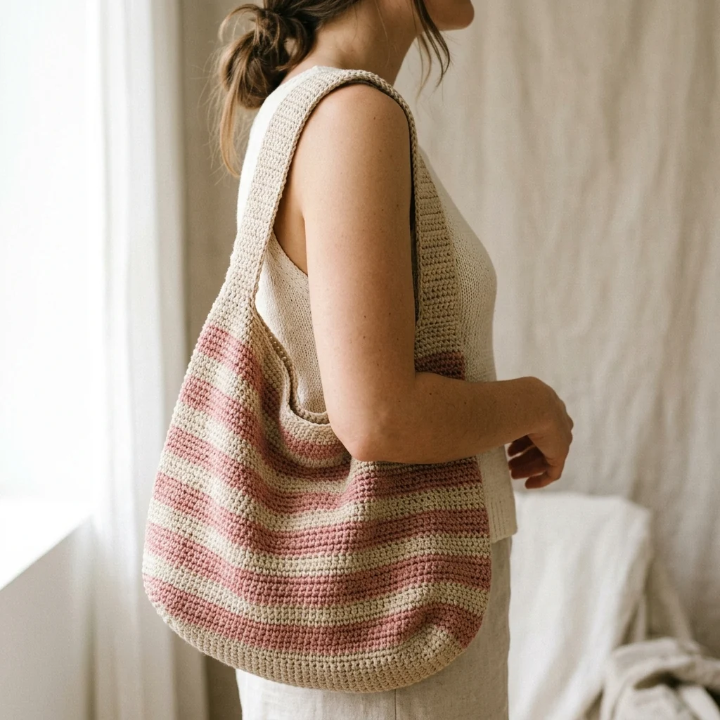 Zemvo Sienna slouchy shoulder bag in Oat Beige and Dusty Rose
